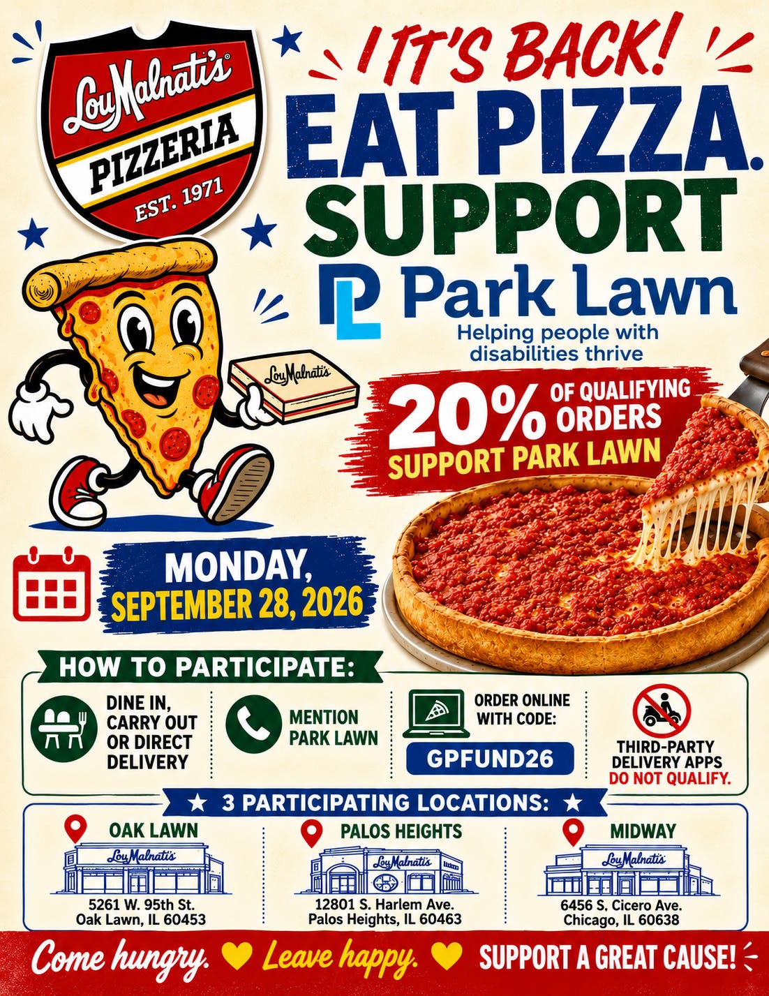 Park Lawn Eat & Support at Lou Malnati’s