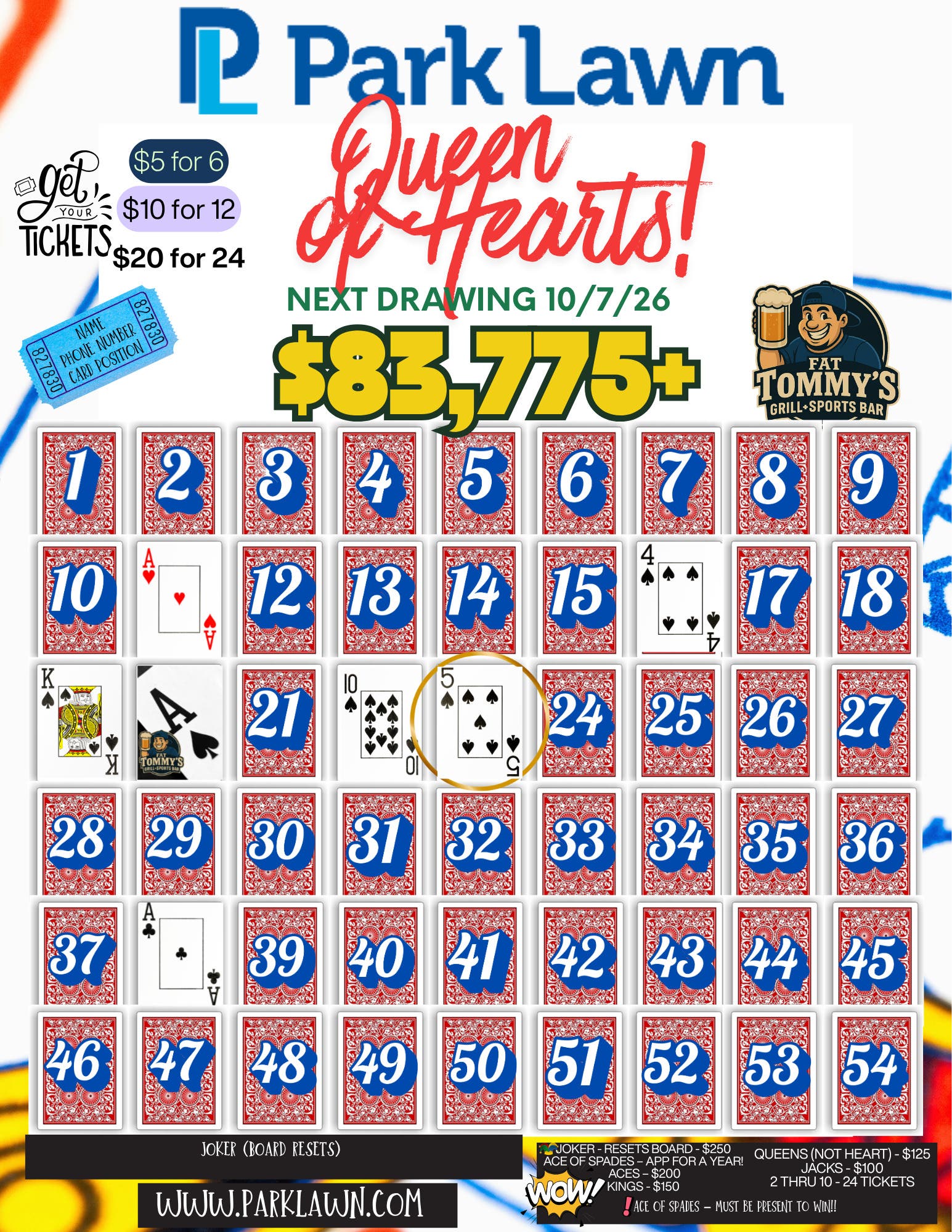 Park Lawn Queen of Hearts – Jackpot Over $83,775!