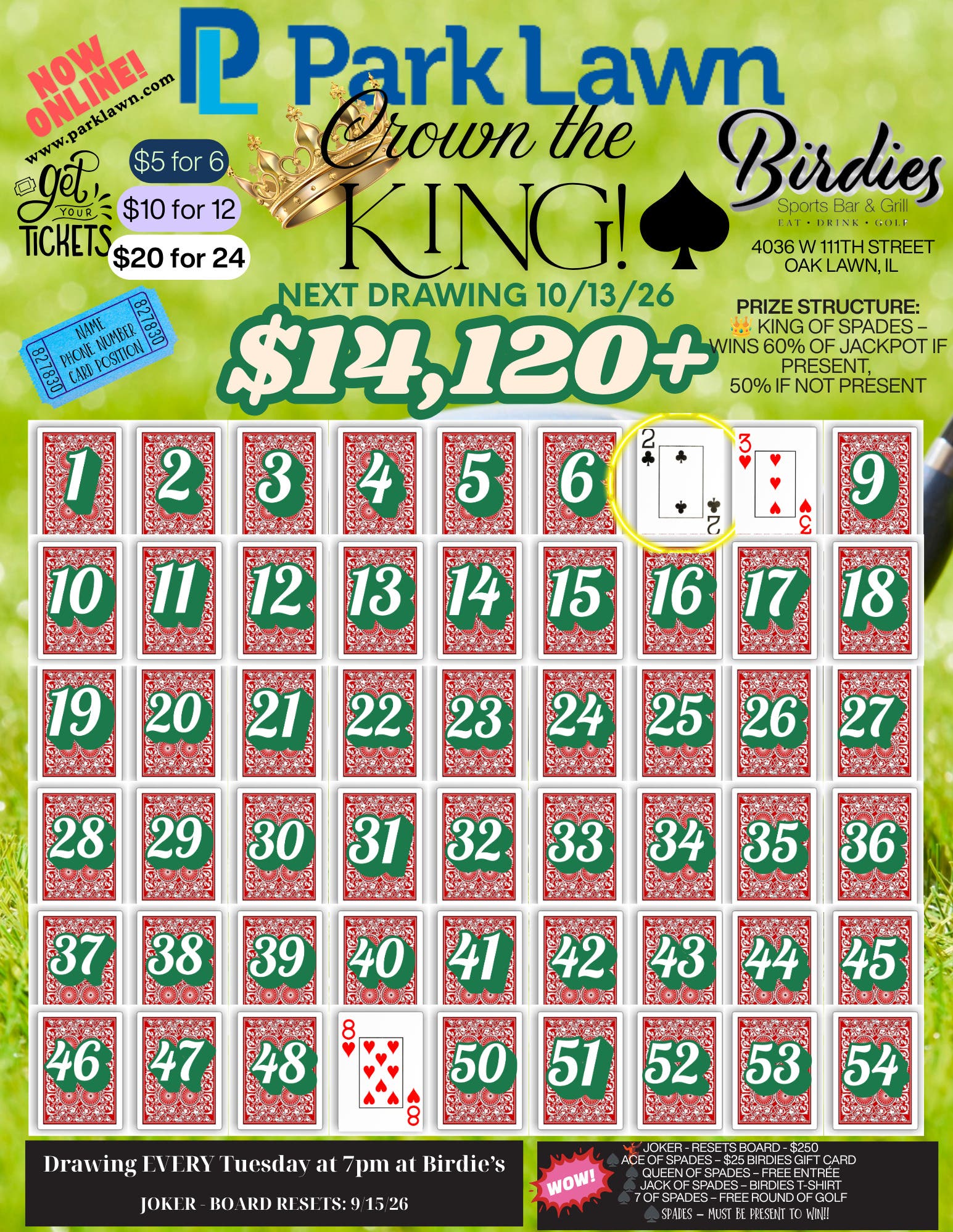 Crown the King at Birdies — Jackpot $14,120+