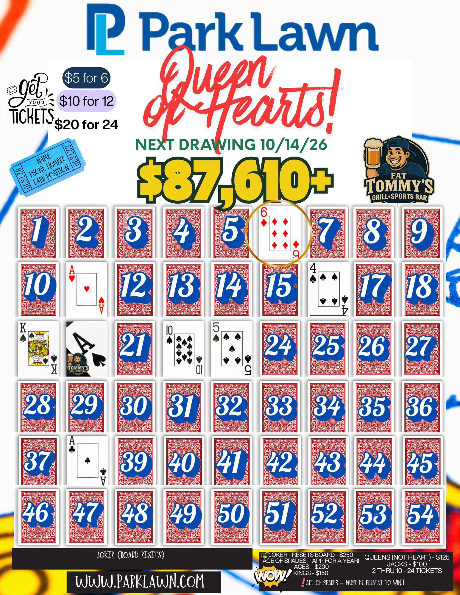 Park Lawn Queen of Hearts — Jackpot OVER $87,610! Will You Find the Queen?