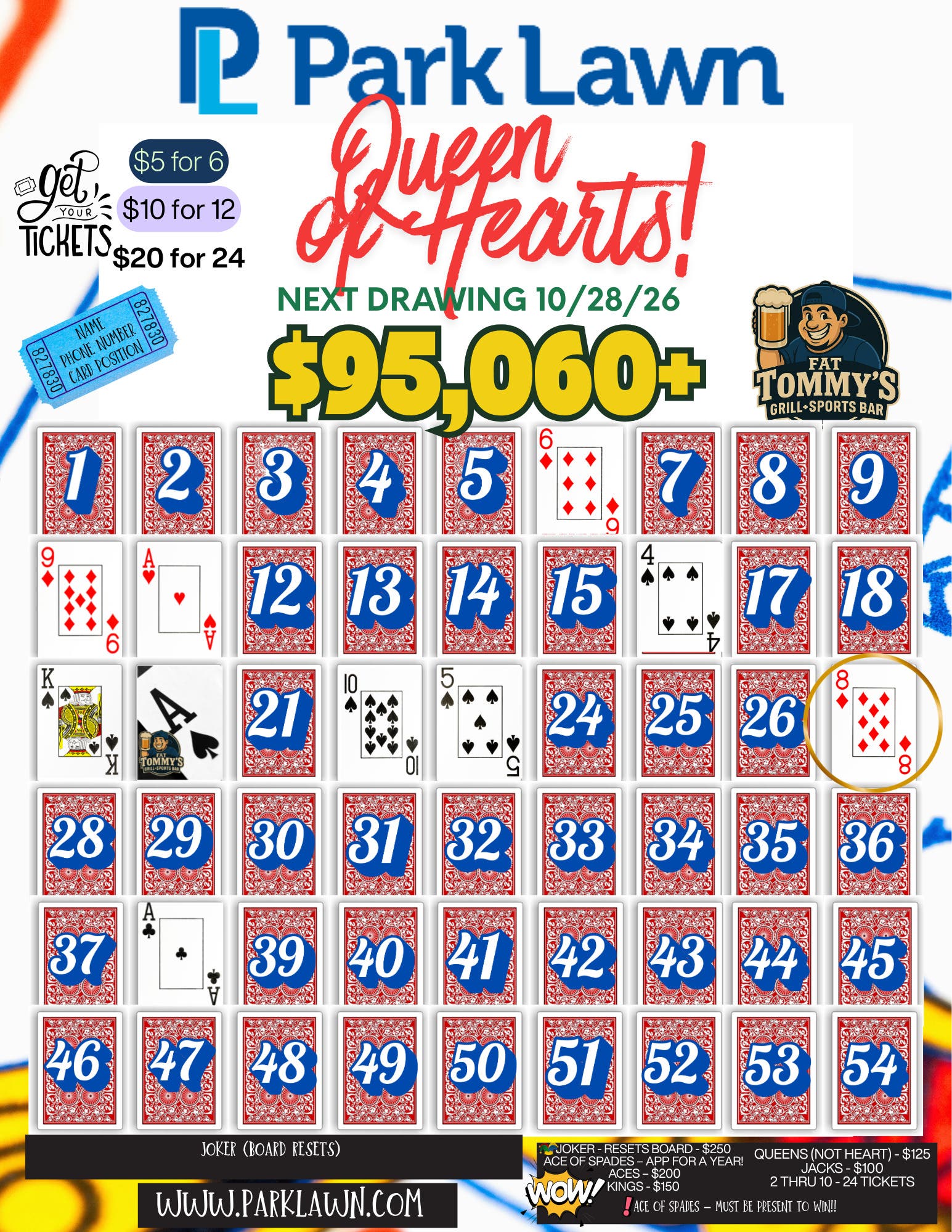 👑 Park Lawn Queen of Hearts Drawing — Jackpot Over $95,060!