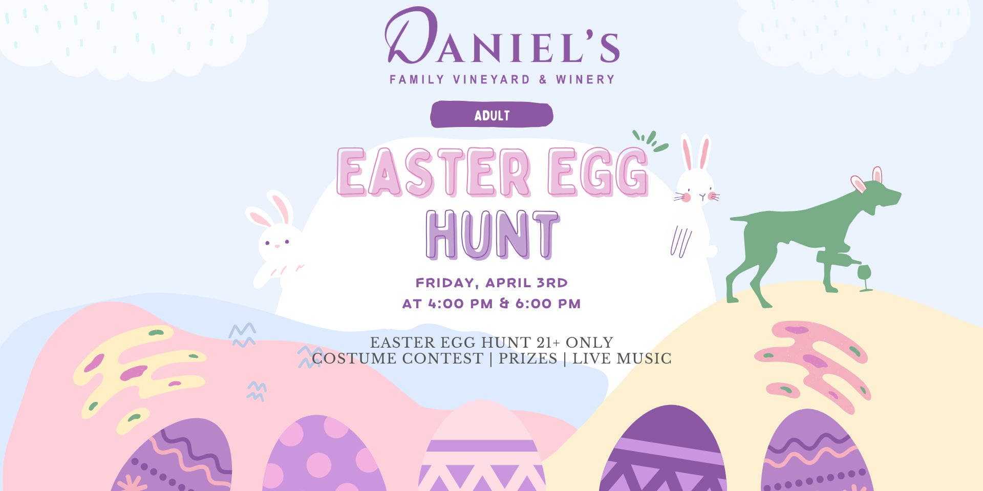 Adult Easter Egg Hunt at Daniel's Vineyard