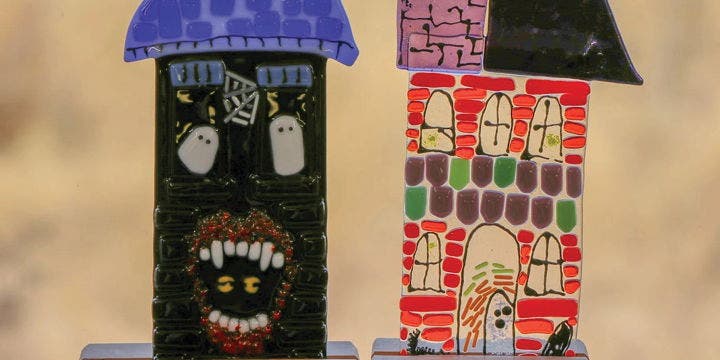 Fused Glass: Haunted House or Jack-o'-Lantern