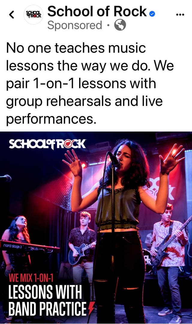 May 22 Preenroll for new School of Rock 353355 S Randall Rd Elgin