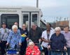 Churchill Place residents delivered the thank you cards and snack bags in person to the fire fighters at Station #62 in Glen Ellyn.
