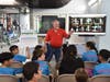 Superintendent Michael J. Boufis speaks with students about the water treatment at the Bethpage Water District