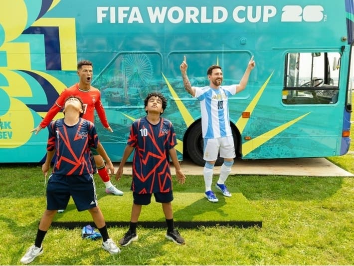 World Cup fans in Jersey City on Jun 11, 2025, celebrate the announcement of a festival to coincide with the World Cup’s matches at MetLife Stadium in East Rutherford. 
