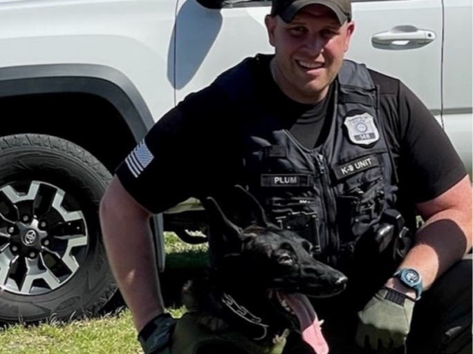 Officer Stephen Plum Jr​. died Monday, the department said. His cause of death has not yet been announced. Plum worked with K-9 Murphy.

He is survived by his wife Nancy, his four sons, and his daughter.