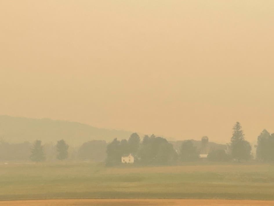 A farm in Buckingham Township, Bucks County is clouded in haze Wednesday as the hazardous air descended upon the region. 