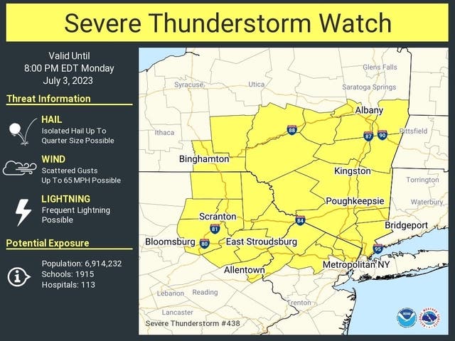 Winds Above 60 MPH Possible With Hail, Lightning In Passaic Co. Monday ...