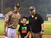 From left: NJ State Police Detective I Miguel Hidalgo, 11-year old Sussex NJ resident Cash Klem, and Sussex County Miners General Manager Vincent Sangemino. 
