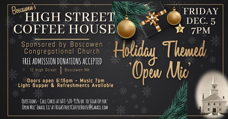 High Street Coffee House Holiday Themed Open Mic