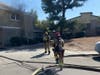 Orange County firefighters doused a fire burning in an apartment complex in Lake Forest Saturday, the OC Fire Authority reported. 