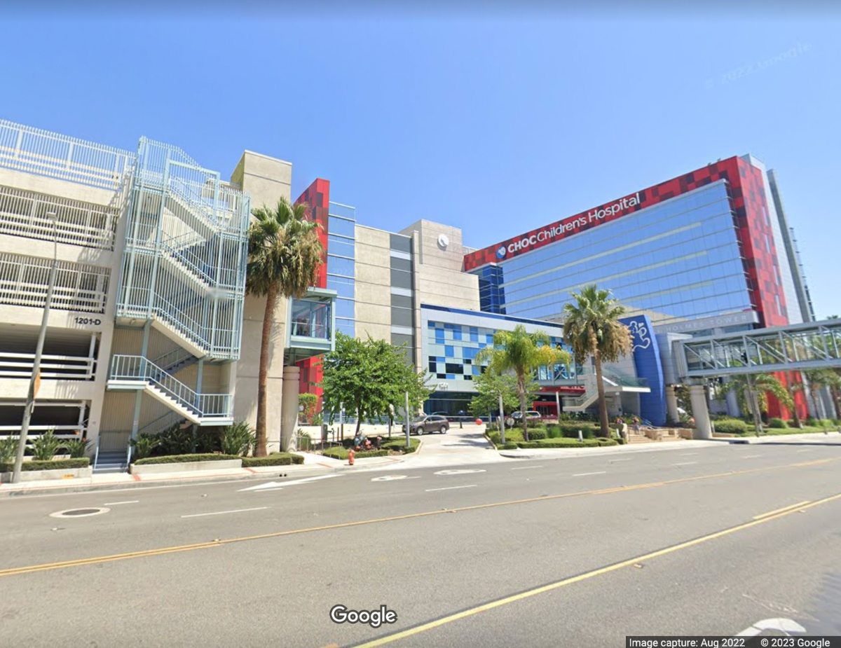 A driver was hospitalized Wednesday morning after her SUV dropped off a four-story parking garage at Children's Health of Orange County hospital.