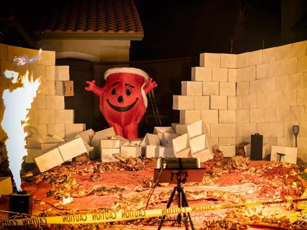 A south Orange County man has been hard at work creating a visually impactful Halloween scare-zone in his own front yard, and residents can join in on the fun.
