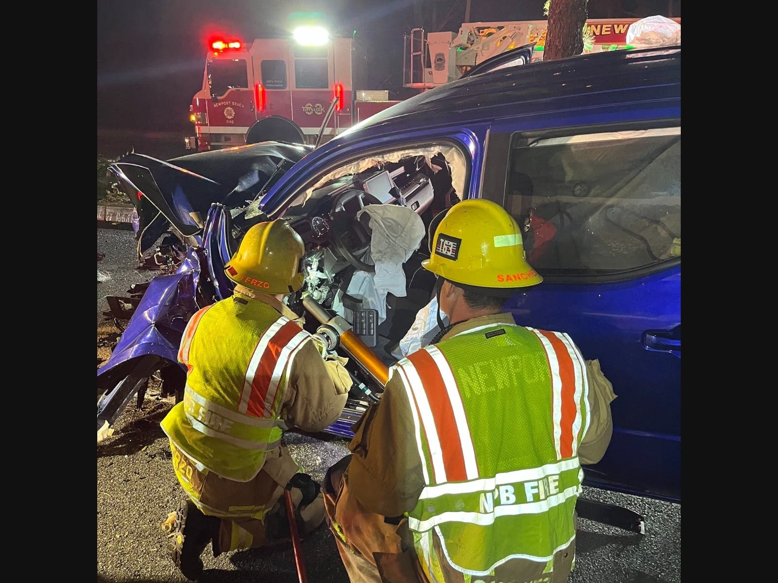 A person was injured Monday morning after the car they were driving in crashed in Newport Beach, authorities said. 