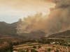 The 1,900+ acre fire burning in Trabuco Canyon as seen from Rancho Santa Margarita at 5 p.m. Monday.