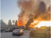 The fire was reported on Sherlock Circle in the City of Garden Grove Sunday evening, according to the Orange County Fire Authority.