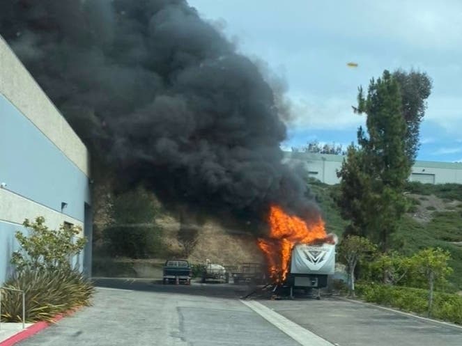 The fire was reported Saturday afternoon in San Clemente.