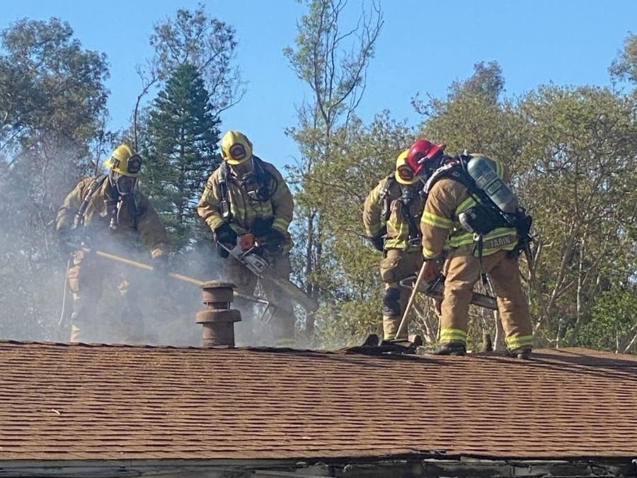 The fire was reported Thursday morning on Via Lomas, according to the Orange County Fire Authority.