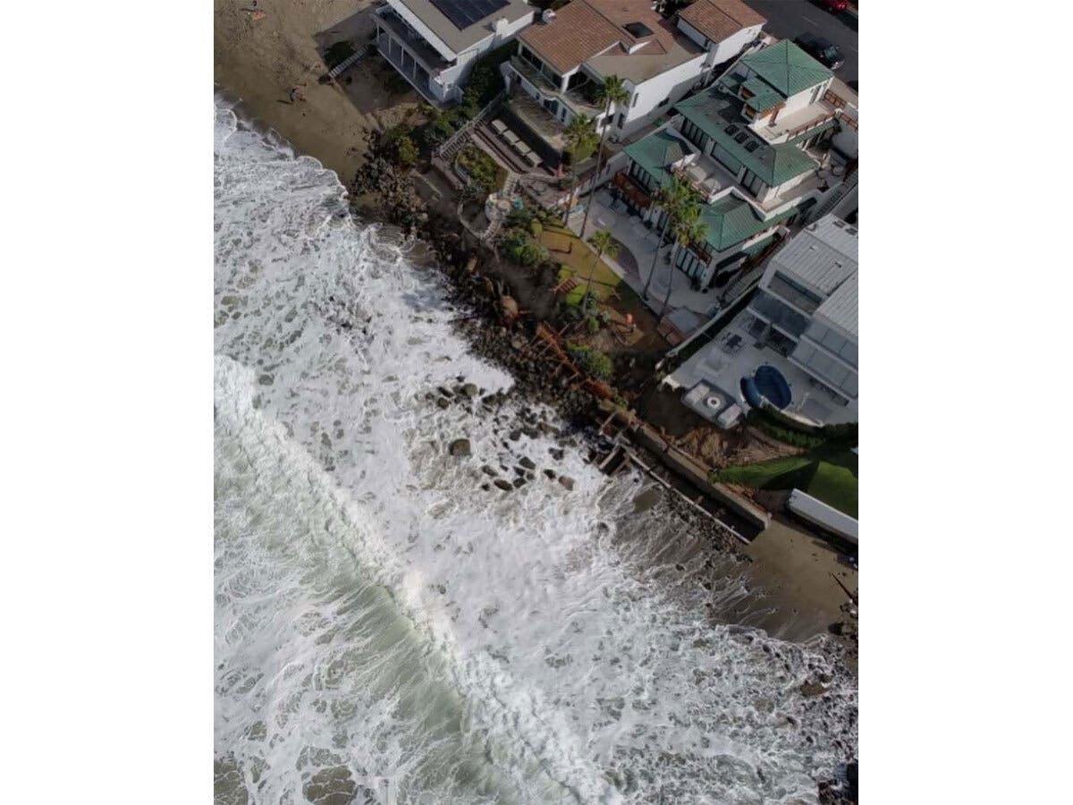 The yellow-tagged homes are located on Ocean Way near Pearl Street, according to Laguna Beach Mayor Mark Orgill.
