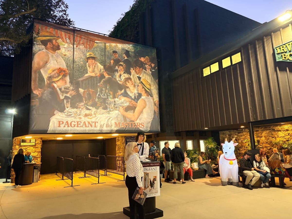 The Irvine Bowl's main entrance during this year's Pageant of the Masters performance in Laguna Beach.