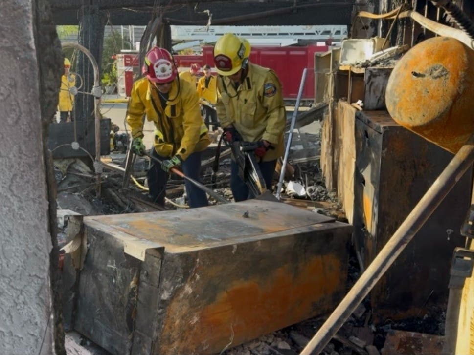 Orange County firefighters lent a helping hand to a particular family who had been devastated by the flames.