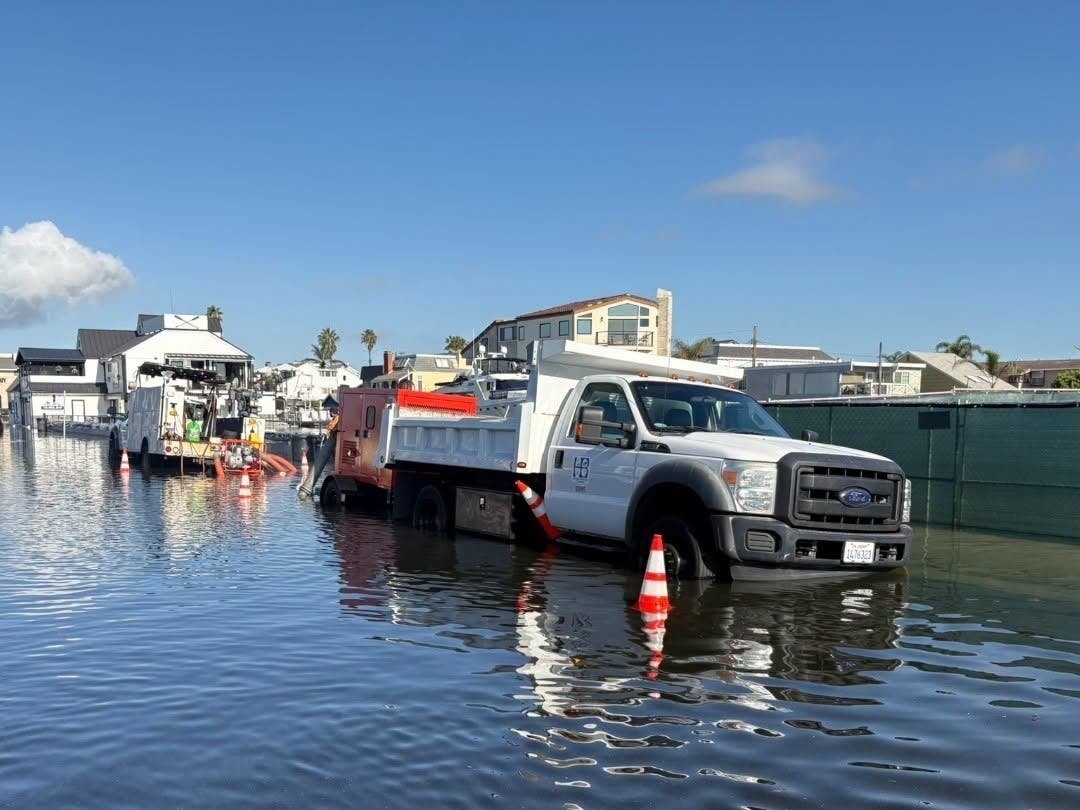 The closure came after floodwater spilled into the coastal beach town as another dangerously high tide hit the Southern California Coast.