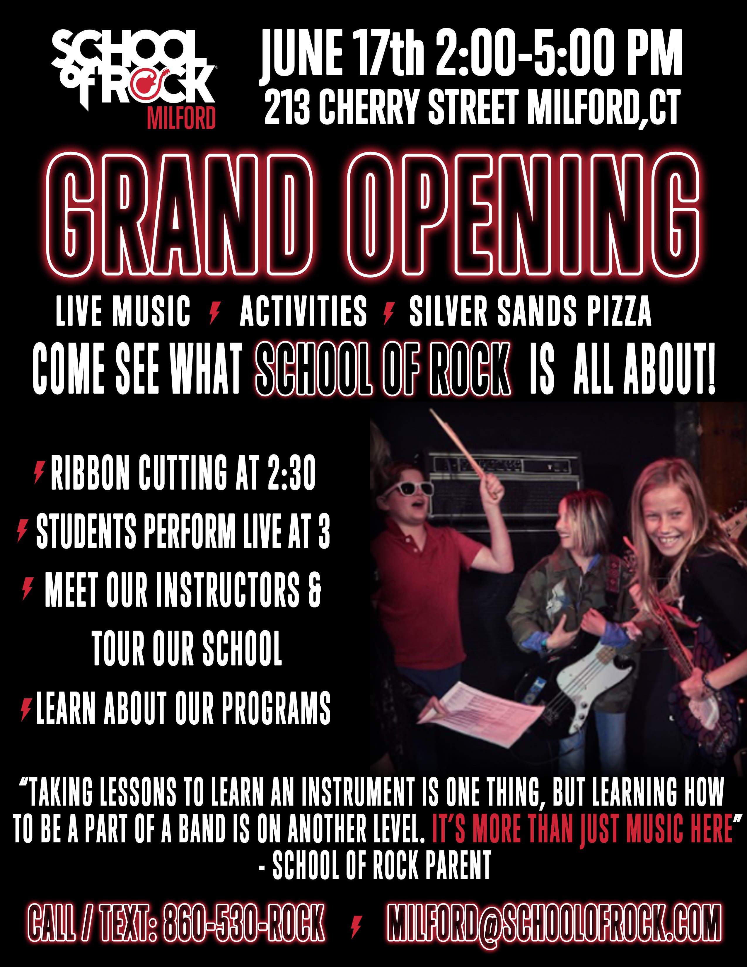 Jun 17 School of Rock Milford Grand Opening! Milford, CT Patch