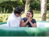 Jonathan Gomas baptized his daughter, Audrey, at their home in Milwaukee.