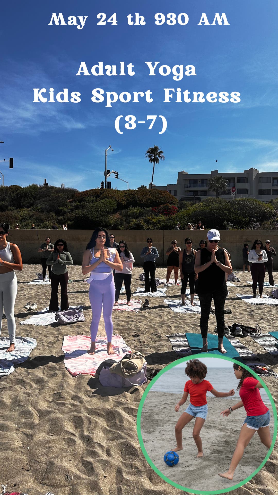 Parent and Kids Beach Yoga and Fitness