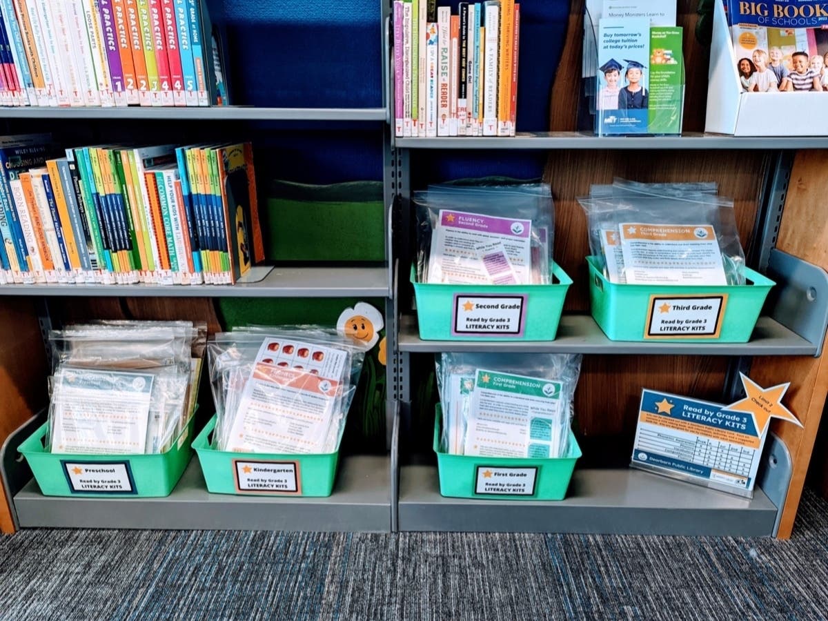 Each kit is sorted by grade level and includes a sheet explaining the featured skill, activity suggestions, book suggestions and a VOX talking book, which is an audio player that allows children to listen to a fluent reader and follow along with the text.