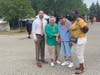 Dearborn Mayor Abdullah H. Hammoud posing for a picture with festival goers.