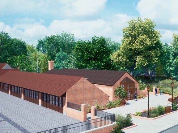 Part of the 4,800 square foot center will be built using some use of the historic garage's space​ and will feature a welcome gateway to greet guests as the estate's new formal entrance.