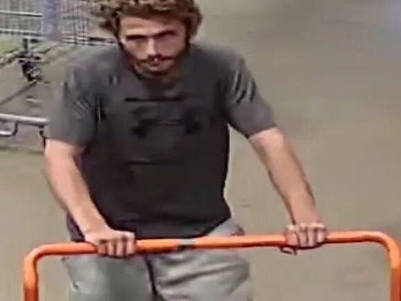 Police said the man in his 30s with medium-length brown hair, and a thin beard. He was wearing light gray shorts and a dark gray Under Armour T-shirt.