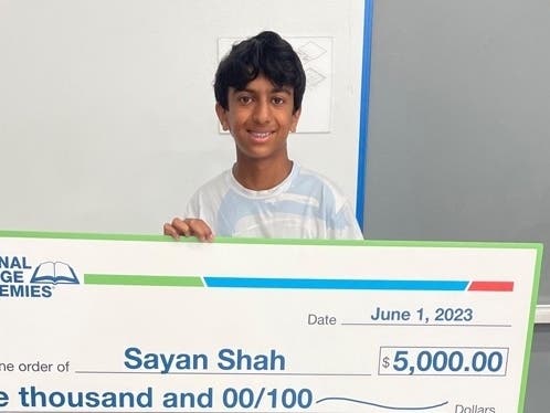 Sayan Shah from Plymouth Scholars​ Charter Academy was one of four scholars selected from hundreds of applicants from more than 90 National Heritage Academies (NHA)​ partner schools.​