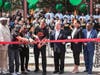 L-R Sherry Gordy, Rev. Charles Christian Adams, Michelle Johnson, Aunt Pearl, Kevin Johnson, Mayor Mike Duggan, City Council President Mary Sheffield, landlord Rainy Hamilton at the Ribbon Cutting Ceremony for the Grand Opening of Fixins Detroit.