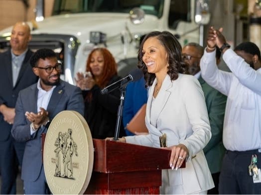 Detroit Mayor Mary Sheffield said Monday part of her first proposed budget will be to increase city workers to a minimum of $21.45 per hour, $44,500 per year.