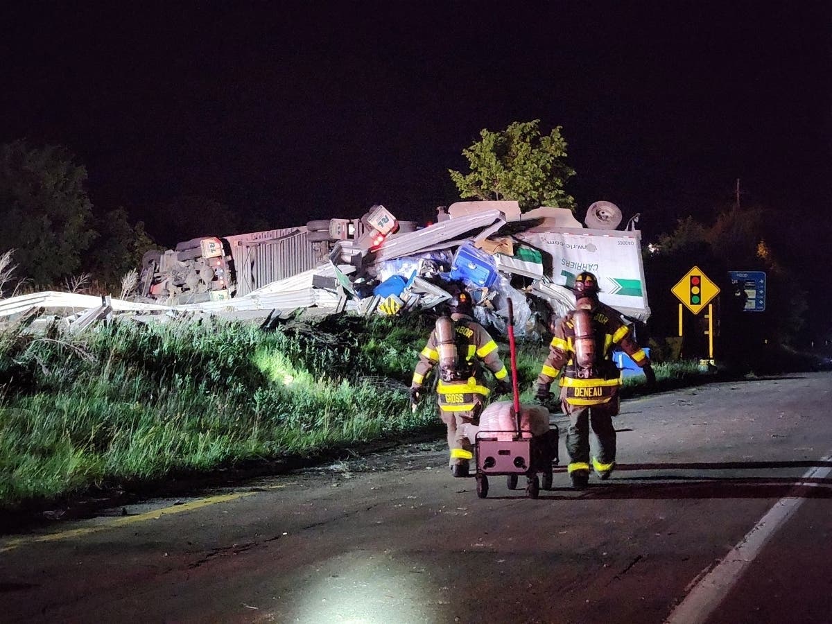 The crash happened at 12:10 a.m. on westbound Interstate 94 near Jackson Road in Ann Arbor, according to fire officials.
