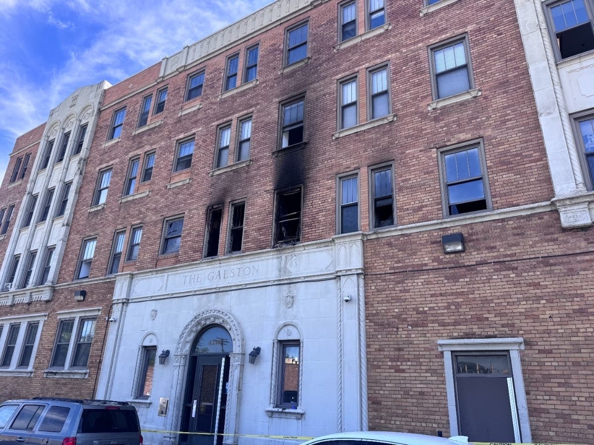 The fire happened at 7:41 a.m. Monday at the Galston Apartments, located in the 4300 block of Cicotee Street, the official said.