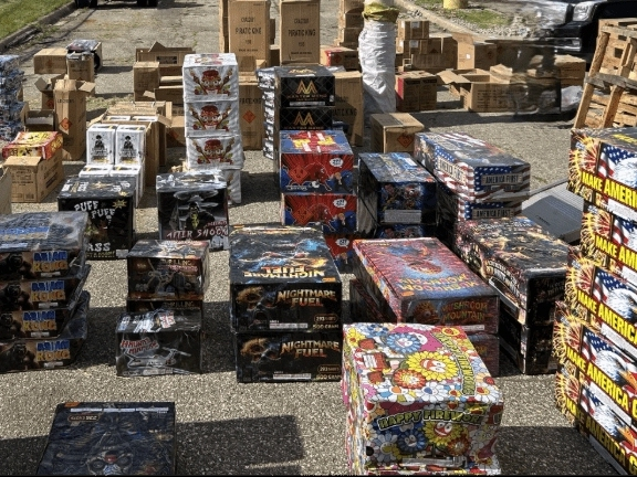 More than 17,000 pounds of illegal fireworks and explosive materials were seized from a Garden City home, according to officials.