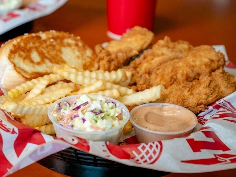 The chain is best known for their chicken fingers, fries, coleslaw and "Cane's sauce."