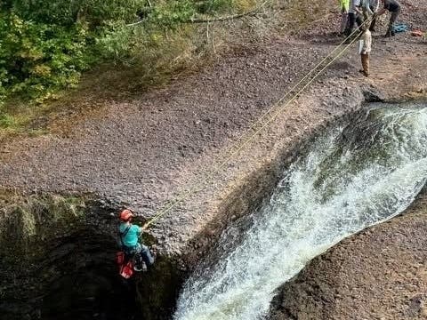 The incident happened at 1:38 p.m. Monday along the Black River Trail at Rainbow Falls in the western Upper Peninsula﻿, officials said.