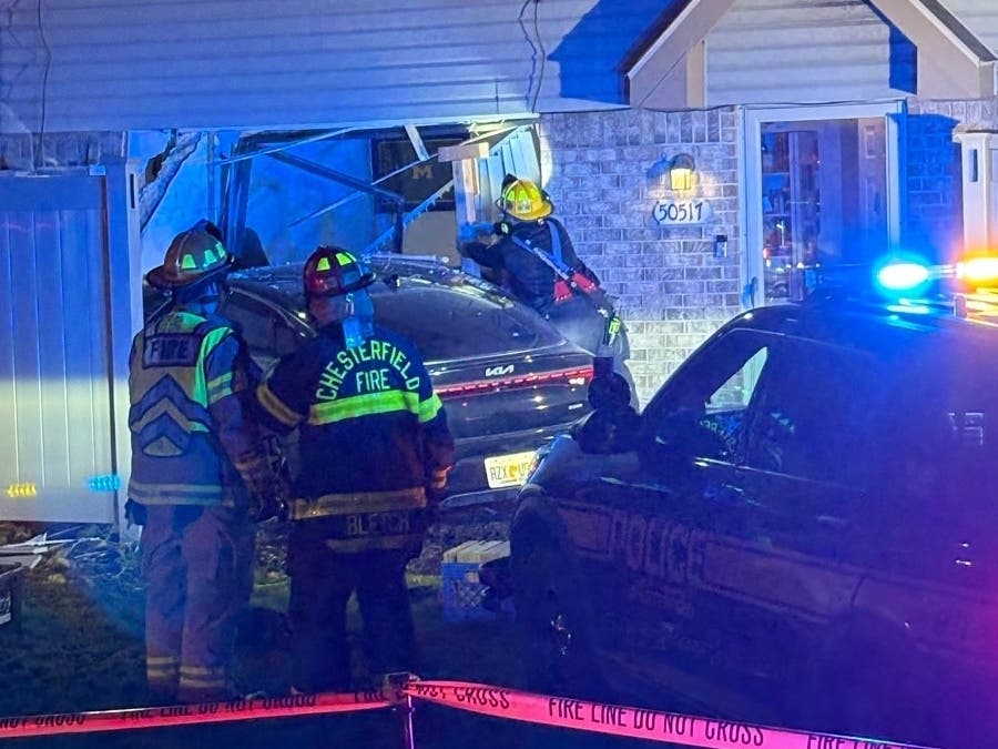 One person was injured after a car slammed into a Macomb County home Sunday, according to fire officials.
