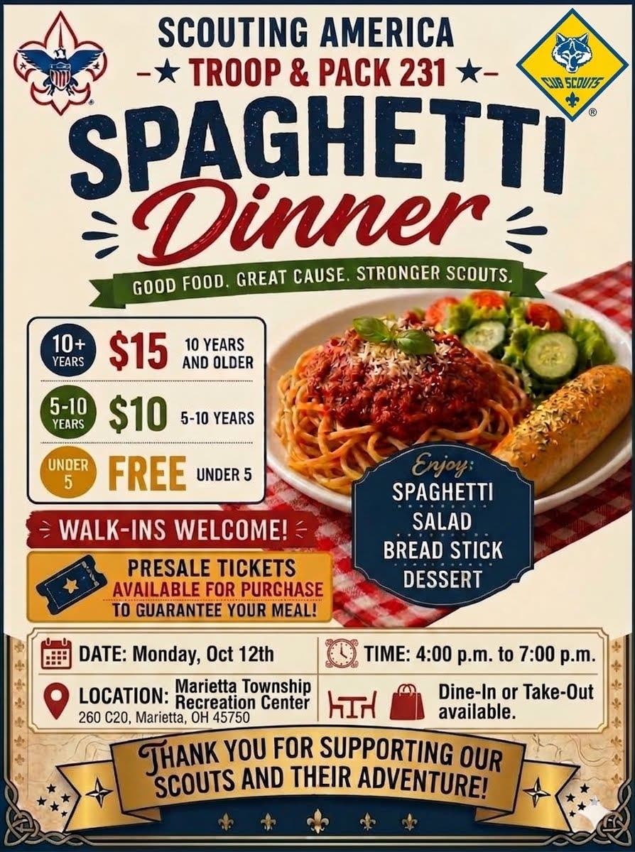 Scouting America Troop & Pack 231 Spaghetti Dinner