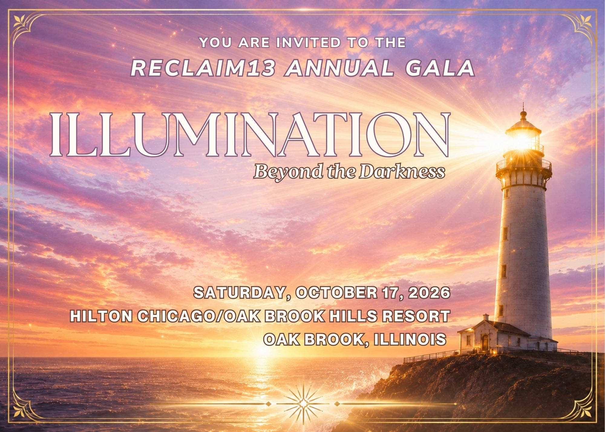 Reclaim 14th Annual Gala, “ILLUMINATION…Beyond the Darkness,”