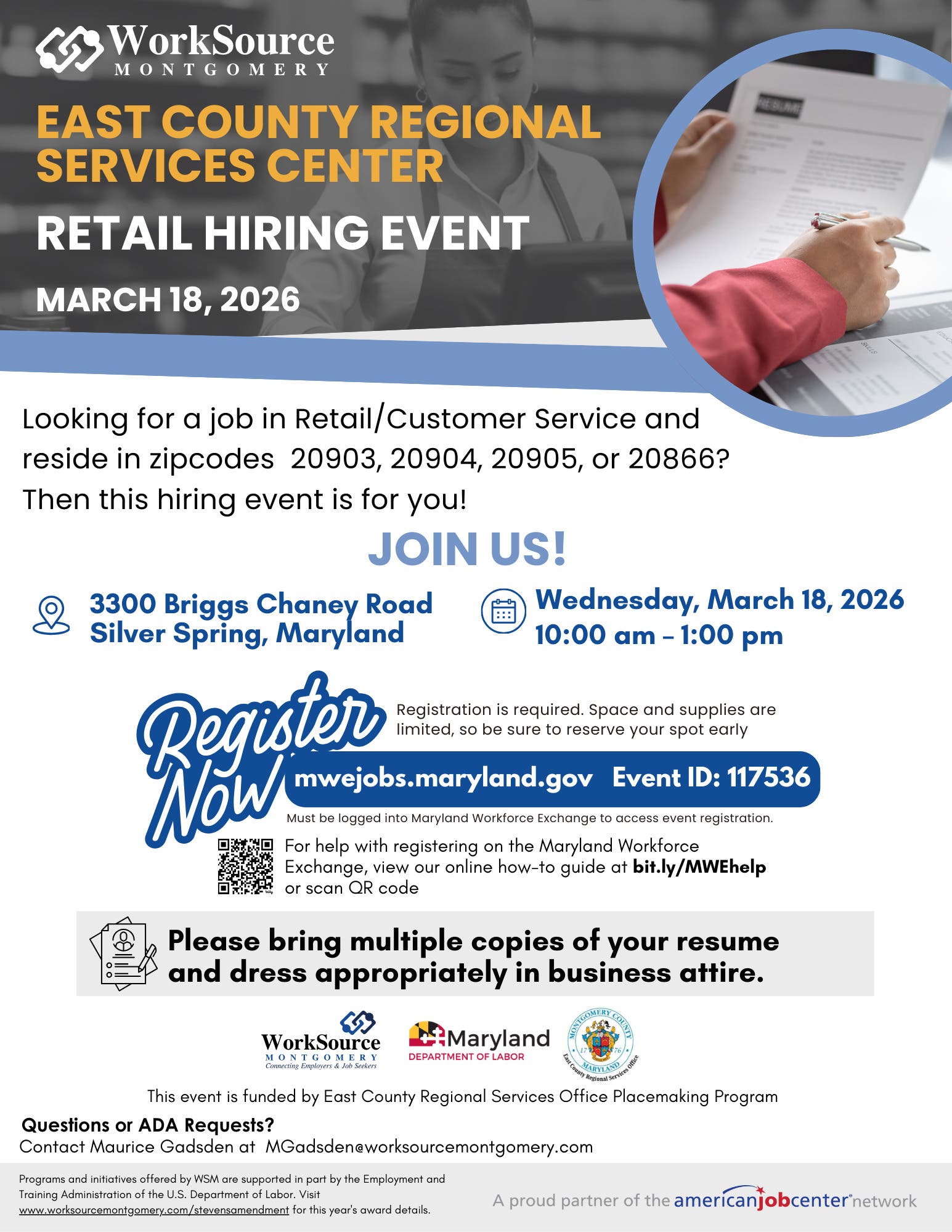 East County Retail Hiring Event