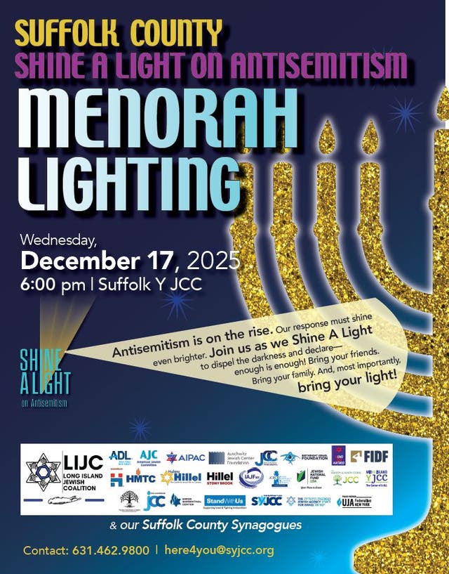 Dec 17 | Shine a Light on Antisemitism Menorah Lighting | Commack, NY Patch