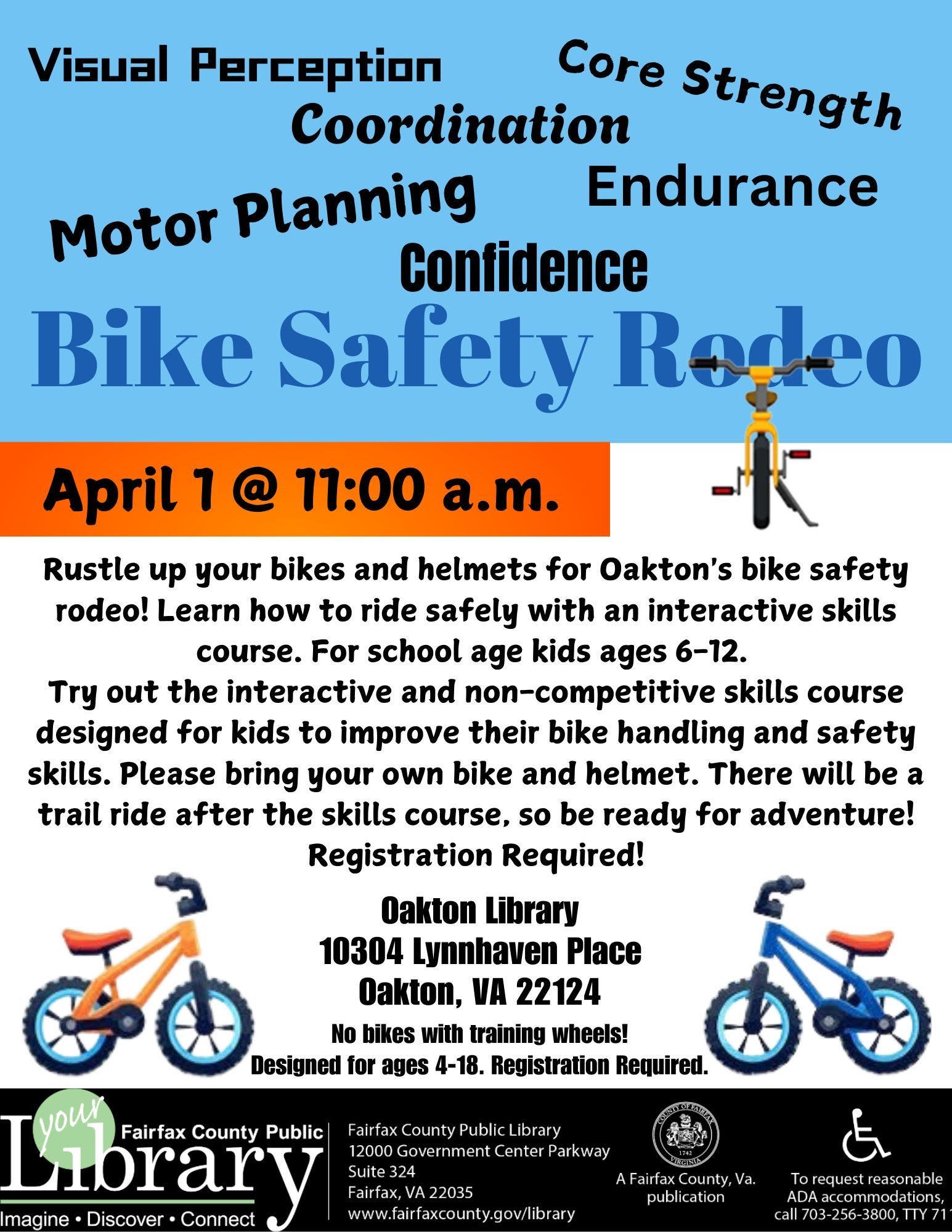 Apr 1 | Bike Safety Rodeo & Trail Ride | Oakton, VA Patch