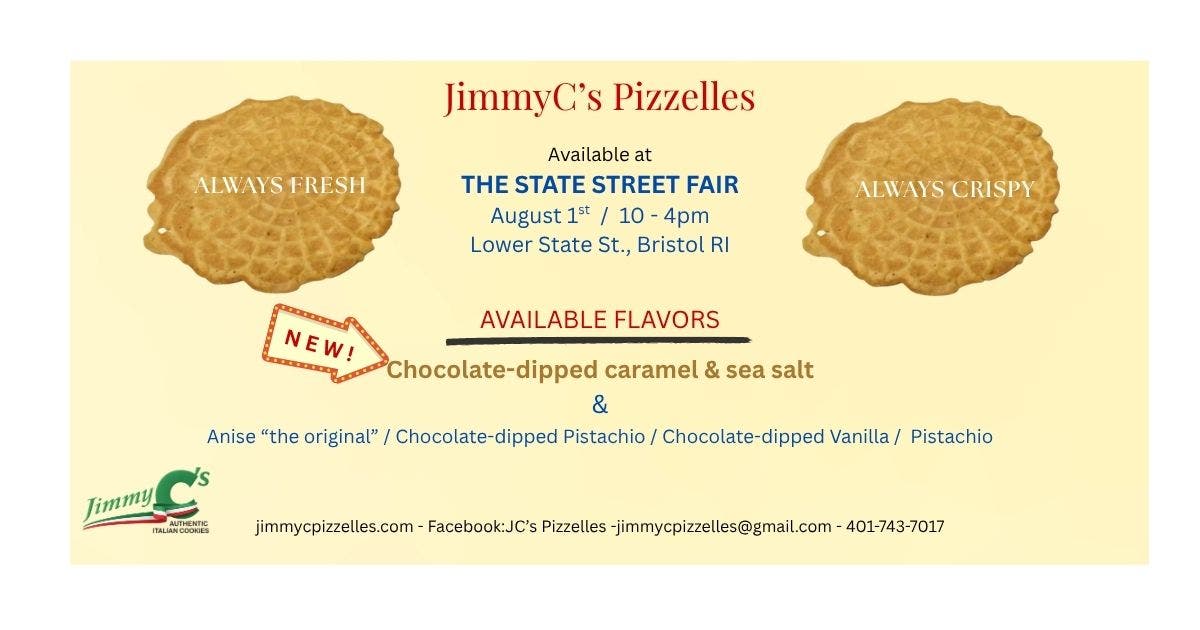 Jimmy C's Pizzelles Available at the State Street Fair!